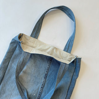 Recycled Denim Tote - Medium - amandenimes - Recycled Denim Tote - Medium -