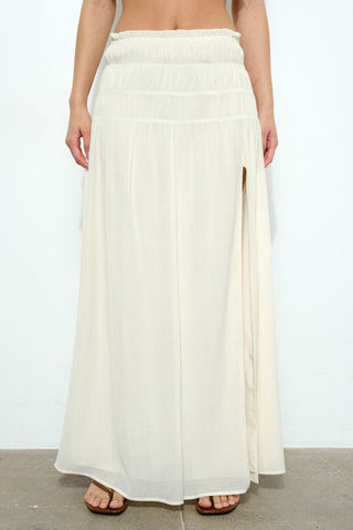 Caroline Smocked Halter Top - Ivory - amandenimes - Caroline Smocked Halter Top - Ivory -