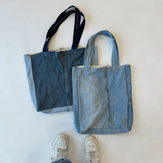 Recycled Denim Tote - Medium - amandenimes - Recycled Denim Tote - Medium -