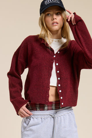 The Staple Cardigan - Burgundy