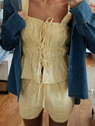 The Sunny Side Drawstring Shorts - amandenimes - The Sunny Side Drawstring Shorts -