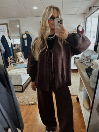 The Sydney Knit Pant - Chocolate - amandenimes - The Sydney Knit Pant - Chocolate -