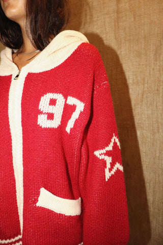‘97 Varsity Sweater - Cherry - amandenimes - ‘97 Varsity Sweater - Cherry -