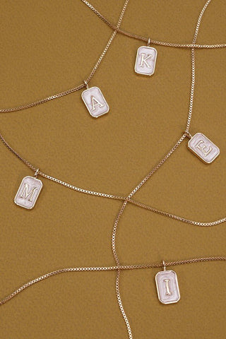 Pearl Initial Necklace - amandenimes - Pearl Initial Necklace -
