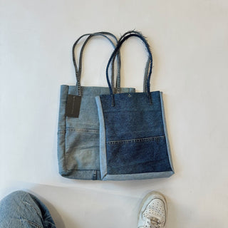 Recycled Denim Tote - Small - amandenimes - Recycled Denim Tote - Small -
