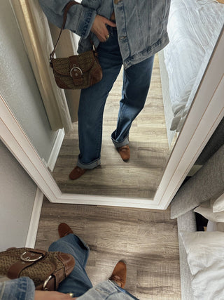 High Rise Cuffed Denim Jeans - amandenimes - High Rise Cuffed Denim Jeans -