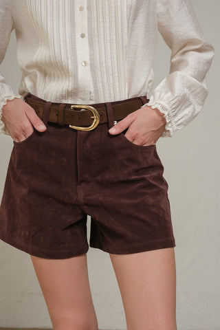 Brown Suede Shorts