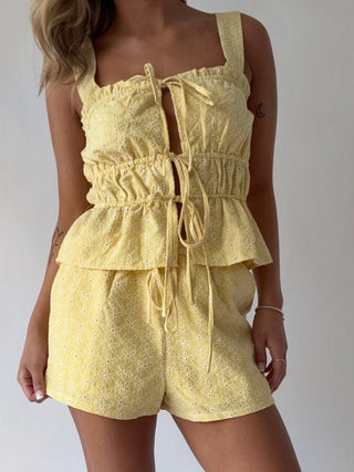 The Sunny Side Drawstring Shorts - amandenimes - The Sunny Side Drawstring Shorts -