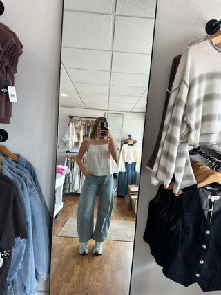 Denim Barrel Jeans - amandenimes - Denim Barrel Jeans -