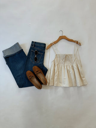 High Rise Cuffed Denim Jeans - amandenimes - High Rise Cuffed Denim Jeans -