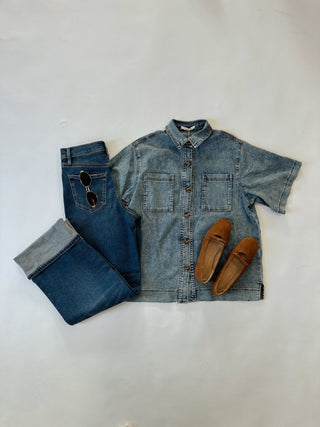 High Rise Cuffed Denim Jeans - amandenimes - High Rise Cuffed Denim Jeans -