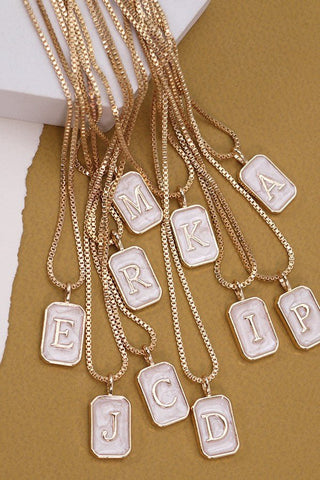 Pearl Initial Necklace - amandenimes - Pearl Initial Necklace -