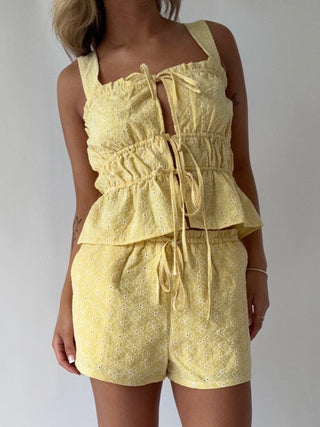 The Sunny Side Drawstring Shorts - amandenimes - The Sunny Side Drawstring Shorts -