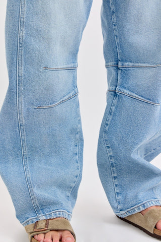 Light Wash Long Barrel Jeans - amandenimes - Light Wash Long Barrel Jeans -