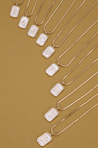 Pearl Initial Necklace - amandenimes - Pearl Initial Necklace -