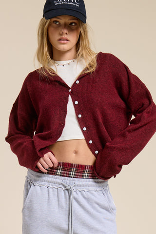The Staple Cardigan - Burgundy