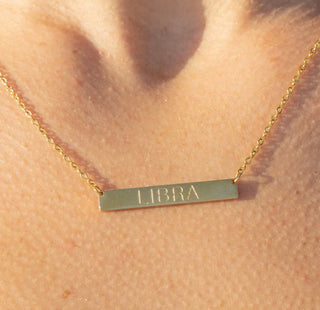 Zodiac Bar Necklace - amandenimes - Zodiac Bar Necklace -