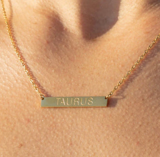 Zodiac Bar Necklace - amandenimes - Zodiac Bar Necklace -