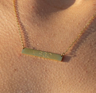 Zodiac Bar Necklace - amandenimes - Zodiac Bar Necklace -