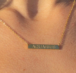 Zodiac Bar Necklace - amandenimes - Zodiac Bar Necklace -