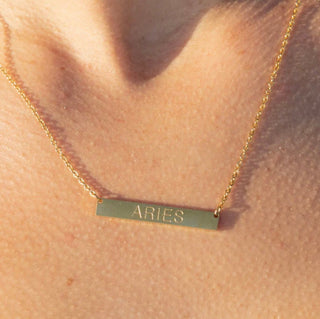 Zodiac Bar Necklace - amandenimes - Zodiac Bar Necklace -