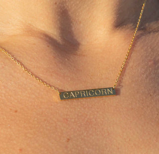 Zodiac Bar Necklace - amandenimes - Zodiac Bar Necklace -