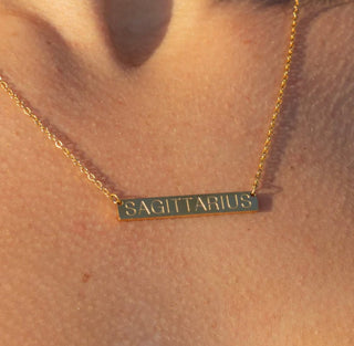 Zodiac Bar Necklace - amandenimes - Zodiac Bar Necklace -