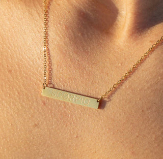 Zodiac Bar Necklace - amandenimes - Zodiac Bar Necklace -
