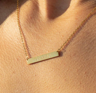 Zodiac Bar Necklace - amandenimes - Zodiac Bar Necklace -