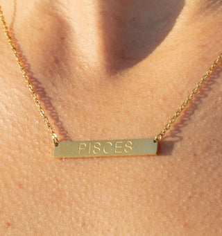 Zodiac Bar Necklace - amandenimes - Zodiac Bar Necklace -