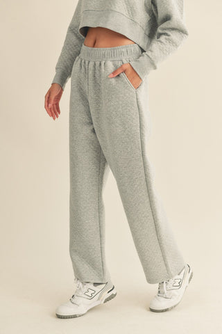 Quilted Sweatpant - Grey - amandenimes - Quilted Sweatpant - Grey -