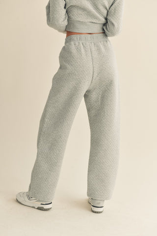 Quilted Sweatpant - Grey - amandenimes - Quilted Sweatpant - Grey -