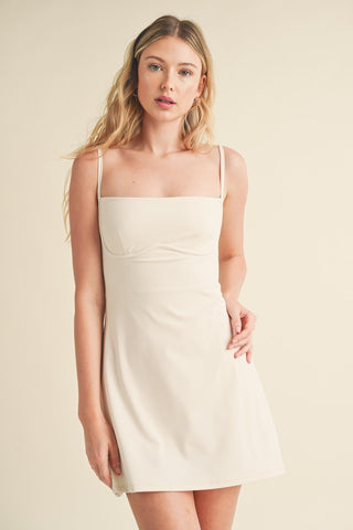 The Hally Athletic Dress - Cream - amandenimes - The Hally Athletic Dress - Cream -