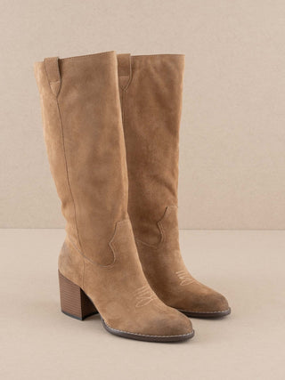 Suede Knee High Boots - amandenimes - Suede Knee High Boots -