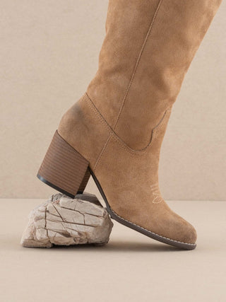 Suede Knee High Boots - amandenimes - Suede Knee High Boots -