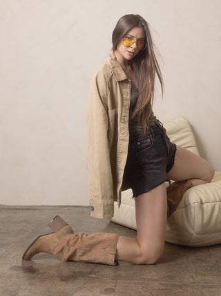 Suede Knee High Boots - amandenimes - Suede Knee High Boots -