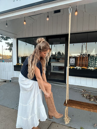 Suede Knee High Boots - amandenimes - Suede Knee High Boots -