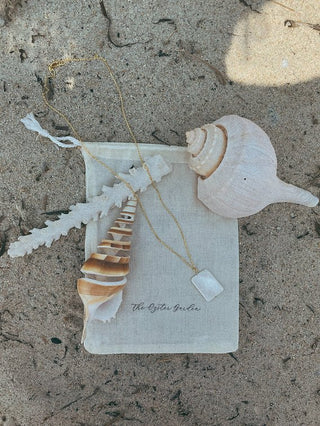 Mother of Pearl Pendant Necklace - amandenimes - Mother of Pearl Pendant Necklace -