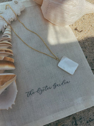 Mother of Pearl Pendant Necklace - amandenimes - Mother of Pearl Pendant Necklace -