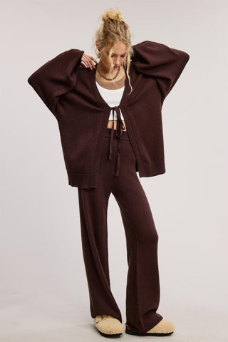 The Sydney Knit Pant - Chocolate - amandenimes - The Sydney Knit Pant - Chocolate -