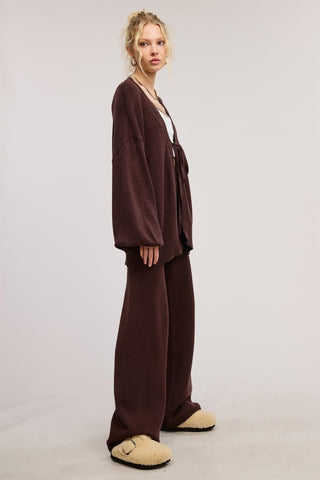 The Sydney Knit Pant - Chocolate - amandenimes - The Sydney Knit Pant - Chocolate -