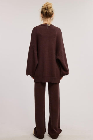 The Sydney Knit Pant - Chocolate - amandenimes - The Sydney Knit Pant - Chocolate -