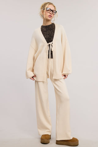 The Sydney Knit Pant - Ecru - amandenimes - The Sydney Knit Pant - Ecru -