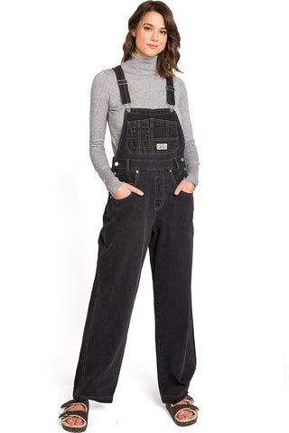 Wide Leg Overalls - Black Wash - amandenimes - Wide Leg Overalls - Black Wash -