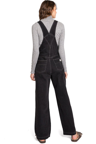 Wide Leg Overalls - Black Wash - amandenimes - Wide Leg Overalls - Black Wash -