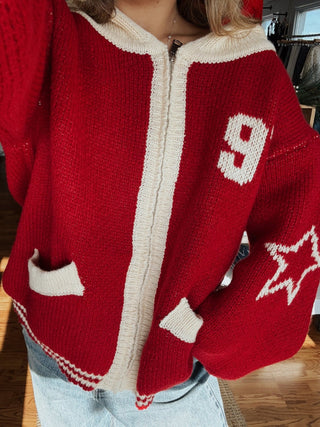 ‘97 Varsity Sweater - Cherry - amandenimes - ‘97 Varsity Sweater - Cherry -