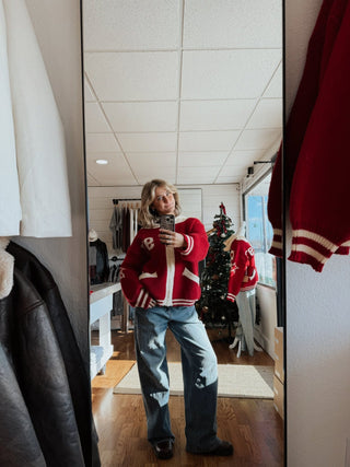 ‘97 Varsity Sweater - Cherry - amandenimes - ‘97 Varsity Sweater - Cherry -