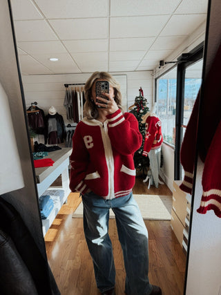 ‘97 Varsity Sweater - Cherry - amandenimes - ‘97 Varsity Sweater - Cherry -