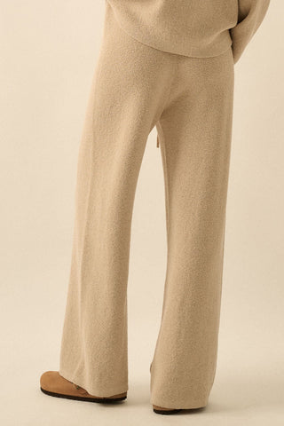 The Alyssa Knit Drawstring Pants - Oatmeal -