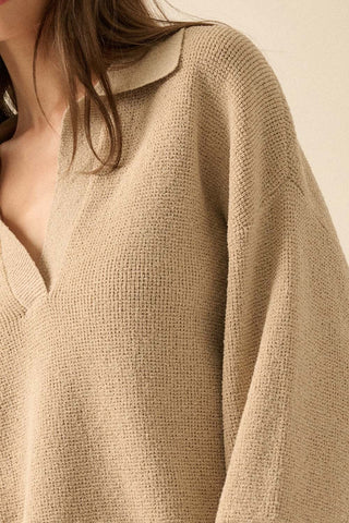 The Alyssa Knit Drawstring Pants - Oatmeal -